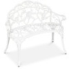 Steel Garden Bench Outdoor Patio Furniture w/ Floral Rose Accent - 39in