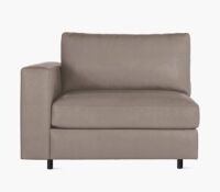 Reid One-Arm Chair, 4" Tubular Legs, Leather&nbsp;