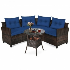 4Pcs Outdoor Cushioned Rattan Furniture Set - Partial Set Box 3/3