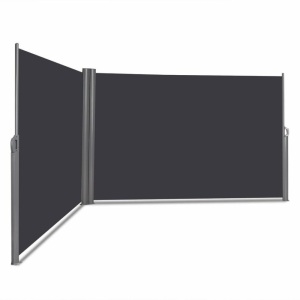 237" X 63" Patio Retractable Double Folding Side Awning Screen Divider