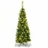 4.5 Ft Pre-Lit Hinged Artificial Fir Pencil Christmas Tree - Warm White