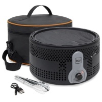 16in Portable Electric Tabletop Charcoal BBQ Grill for Indoor and Outdoor Cooking w/ Travel Bag. Appears New