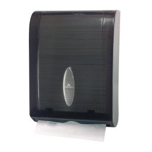 Georgia Pacific Locking C-Fold/Multifold Towel Dispenser, Translucent Smoke. Appears New 