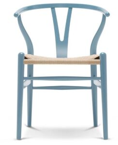 Lot of (2) Wishbone Chairs, Vintage Blue 