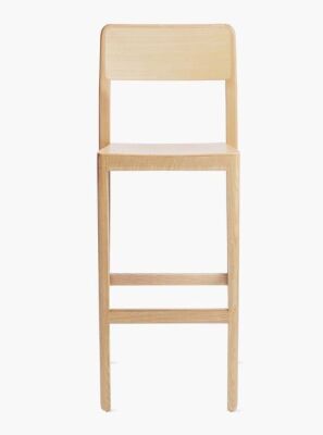 Lot of (8) Note Bar Height Stools, Natural Ash