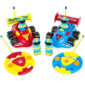 Set of 2 Kids RC Remote Control Racing Car Toys w/ Action Figures. Appears New