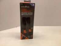 Action Heatd 3.7 Volt Rechargeable Heated Socks, L/XL, Ecommerce Return