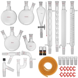 24/40 Organic Chemistry Laboratory Glassware Kit,32 Pcs,lab Chemilcal Unit. Appears New