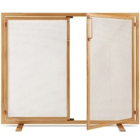 2-Door Wrought Iron Fireplace Screen w/ Magnetic Doors - 38.5x41in&nbsp;