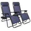 Set of 2 Adjustable Zero Gravity Patio Chair Recliners w/ Cup Holders&nbsp;