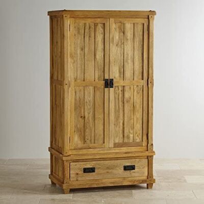 Oak Furniture Land Baku Light Natural Solid Mango Double Wardrobe