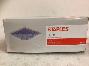 Box of Staples No. 10 Gummed Envelopes, Appears New