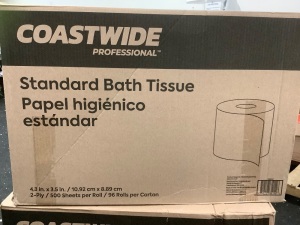Box of Coastwide Standard Bath Tissue, Appears new