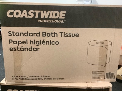 Box of Coastwide Standard Bath Tissue, Appears new