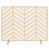 Single Panel Iron Chevron Fireplace Screen w/ Antique Finish - 38x31in