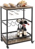 Wine Cart with Wine Rack and Glass Holder. Appears New