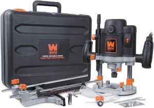 WEN RT6033 15-Amp Variable Speed Plunge Woodworking Router Kit with Carrying Case & Edge Guide  