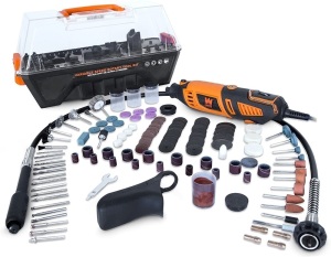 WEN 23190 1.3-Amp Variable Speed Steady-Grip Rotary Tool with 190-Piece Accessory Kit, Flex Shaft, and Carrying Case - Broken Latches on Case