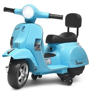 Costway 6V Kids Ride On Vespa Scooter Motorcycle for Toddler w/ Training Wheels 