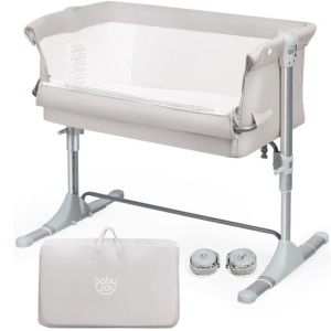 Costway Babyjoy Portable Baby Bed Side Sleeper Infant Travel Bassinet Crib with Carrying Bag 