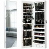 Wall And Door Mounted Mirrored Jewelry Cabinet With Lights