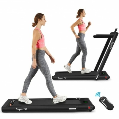 2-In-1 Folding Treadmill With Bluetooth Speaker Led Display