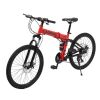 Campingsurvivals 21 Speed Folding Mountain Bikes, with 24 inch Wheels and Dual Disc Brakes