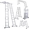 LUISLADDERS 7 in 1 Folding Multi-Purpose Aluminium Extension Ladder, 12.5 Feet