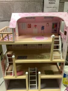 4-Level Kids Wooden Dollhouse, Appears New