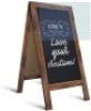 Homfa Wooden A-Frame Sidewalk Sign Message Blackboard, Sturdy Freestanding,&nbsp;38.4" x 22.6",&nbsp;Magnetic Double Sided&nbsp;Sidewalk Menu Display/Chalkboard. Appears New.&nbsp;