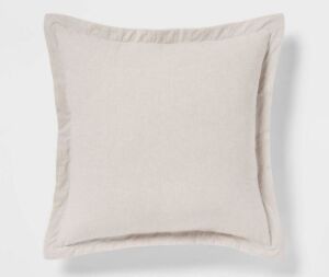 Lot of (3) Euro Cotton Linen Blend Chambray Decorative Throw Pillows