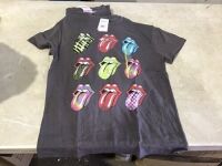 Case of (6) Women's The Rolling Stones Multi Logo Short Sleeve Graphic Boyfriend T-Shirts, Small