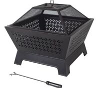 Calipso 26" Square Wood Burning Fire Pit