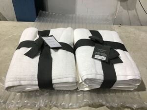 Lot of (2) Quick Dry Ribbed Bath Towel Set, 2 Pack