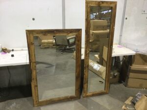 Lot of (2) Locally Handmade Rustic Mirrors 