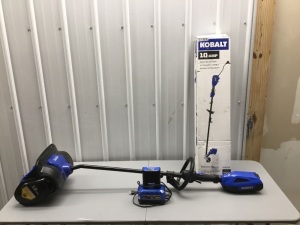 Kobalt 40V Weedeater w/ Snow Sweeper Attachment & Battery. E-Commerce Return. Appears New