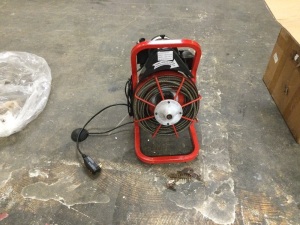 75 ft. x 3/8" Electric Drain Cleaning Machine. Powers Up and Turns, Not Tested Further. 