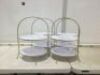 Case of (4) Tiered Display Trays with White Plates&nbsp;