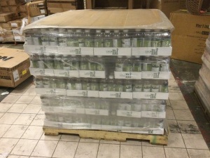 Pallet of (90) Cases of CBD Hemp Extract Infused Brewed Green Tea Herbal Elixir - Detox - 15 MG Per Bottle - Emperor Spice. Best by date of 10/01/20