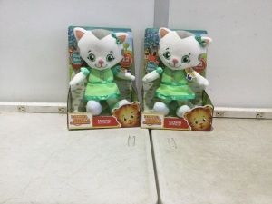 Lot of (2) Daniel Tiger's Neighborhood Friend Katerina Kittycat Plush, 12 inches  