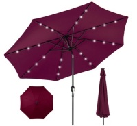 Solar LED Lighted Patio Umbrella w/ Tilt Adjustment, UV-Resistance - 10ft&nbsp;