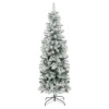 6' Snow Flocked Artificial Pencil Christmas Tree w/ Stand 