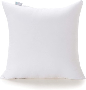 (2) Acanva Decorative Square Throw Pillow Inserts, Hypoallergenic, 12x12, White