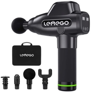 LEMEGO Deep Tissue Handheld Vibration Percussion Muscle Massager, Quiet/Portable