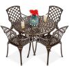 5-Piece All-Weather Cast Aluminum Patio Dining Set w/ 4 Chairs