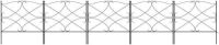 10ft x 24-inch 5-Panel Iron Foldable Interlocking Garden Edging Fence Panels&nbsp;w/Locking Hooks, Black&nbsp;