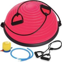 Half Ball Balance Trainer Yoga Exercise Fitness Platform w/ 2 Resistance Bands, Pump&nbsp;
