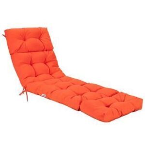 Lot of (2) 73" Padded Lounge Chaise Cushions, Orange