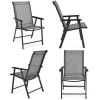 Set of 4 Outdoor Patio Folding Chairs With Armrest 