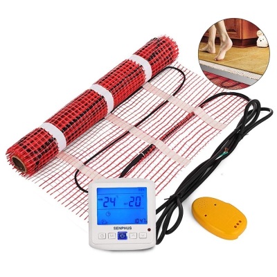 Vevor 35 Sqft 120V Electric Radiant Floor Heating Mat with Alarmer and Programmable Floor Sensing Thermostat,Self-Adhesive. Appears New